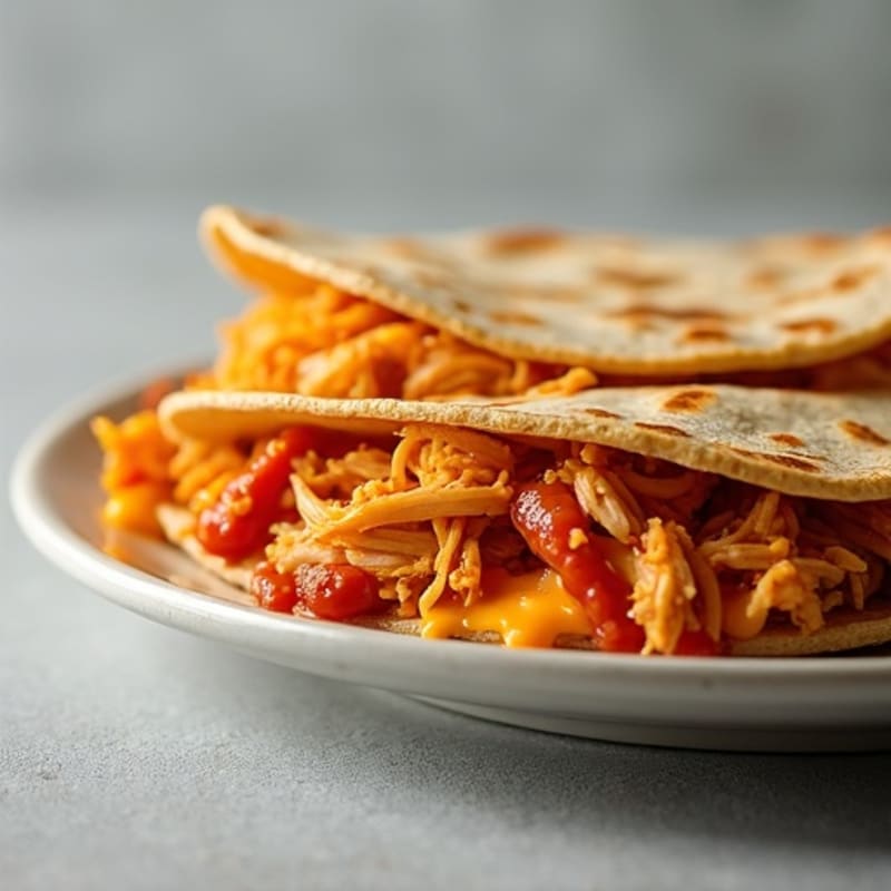 Shredded BBQ Chicken Crispy Quesadilla