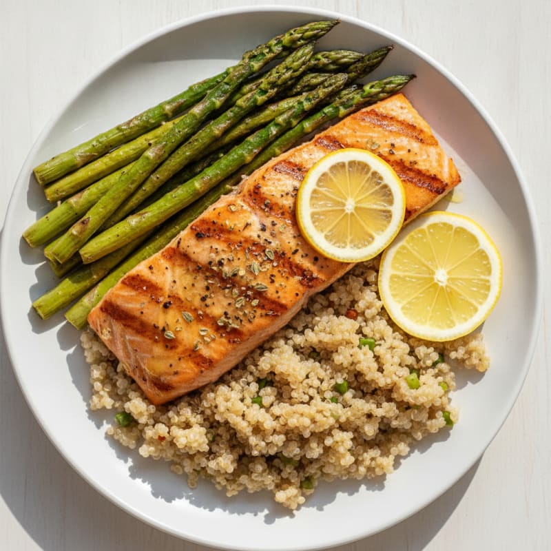 Lemon Herb Grilled Salmon with Asparagus