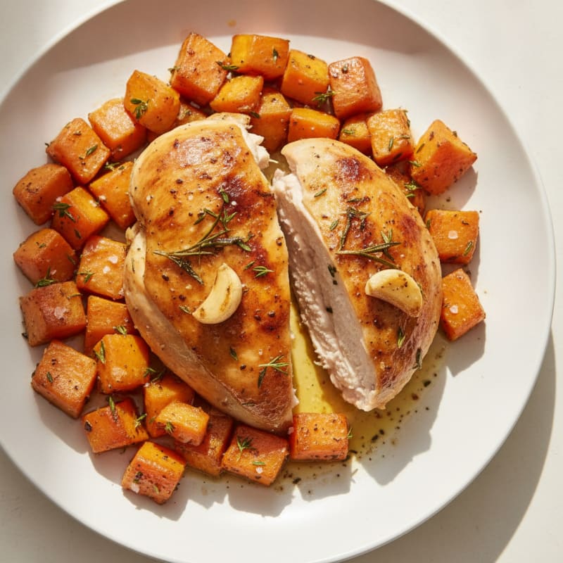 Garlic Herb Roasted Chicken with Root Vegetables