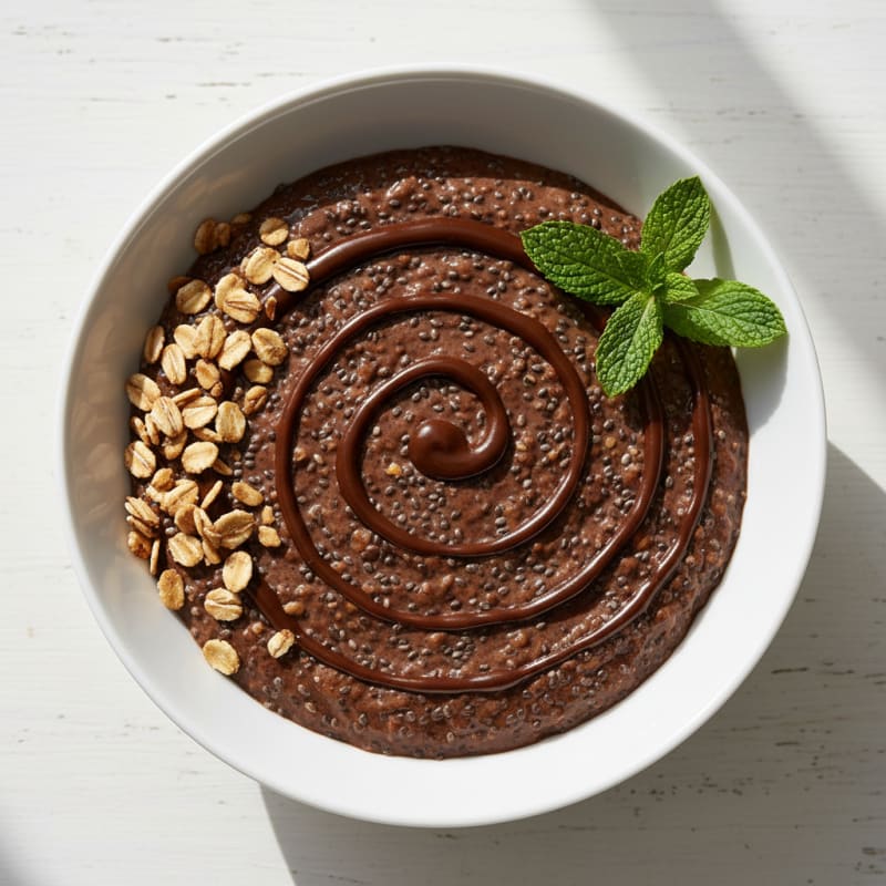 Silky Chocolate Protein Pudding with Chia Seeds