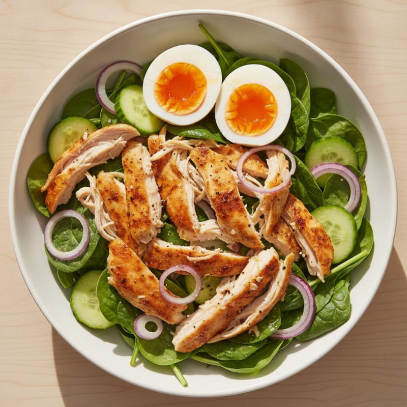 Spinach Salad with Jammy Eggs