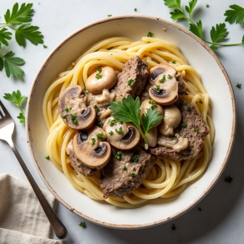 Creamy Lean Beef and Mushroom Stroganoff
