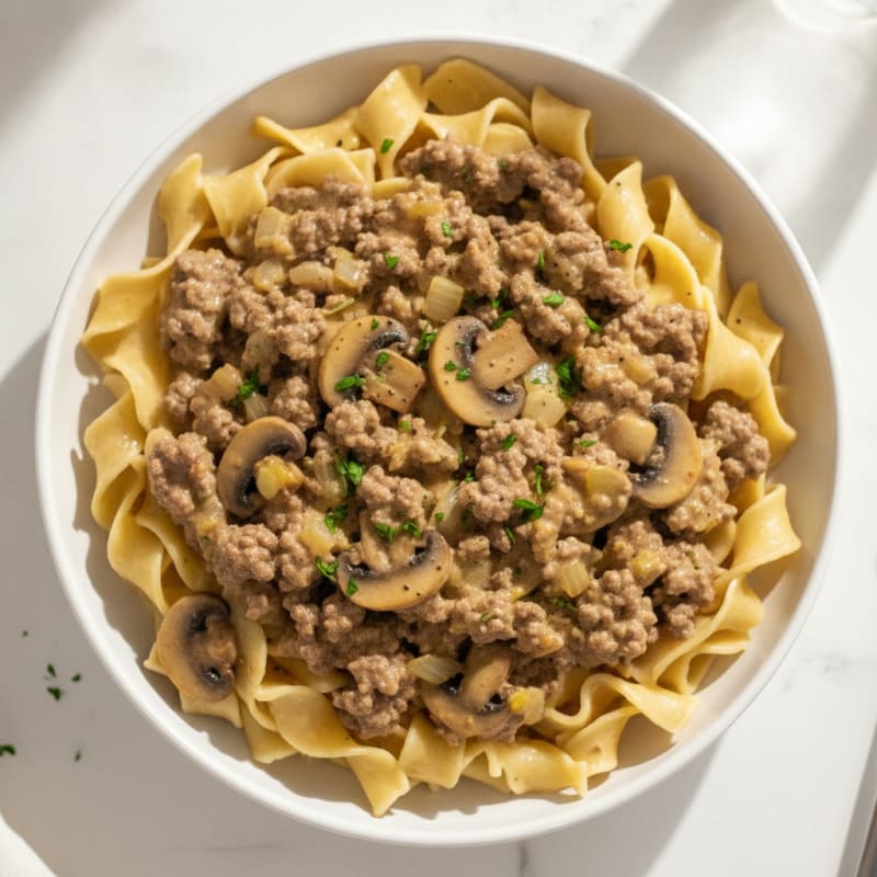 Beef Stroganoff with Egg Noodles