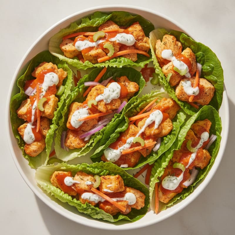 Buffalo Ranch Chicken Lettuce Wraps
