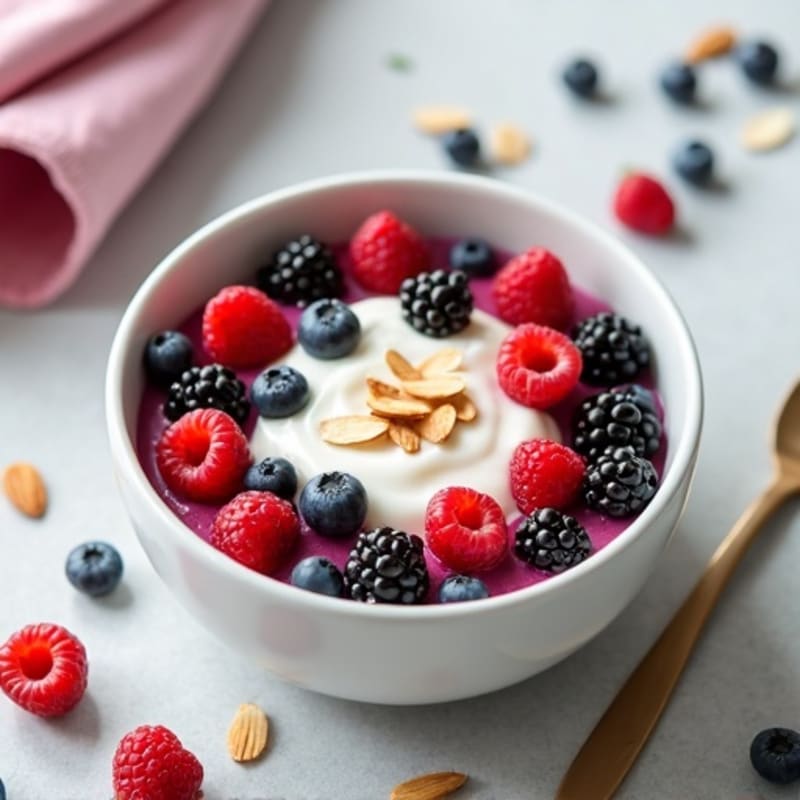 Silky Greek Yogurt Protein Bowl with Mixed Berries