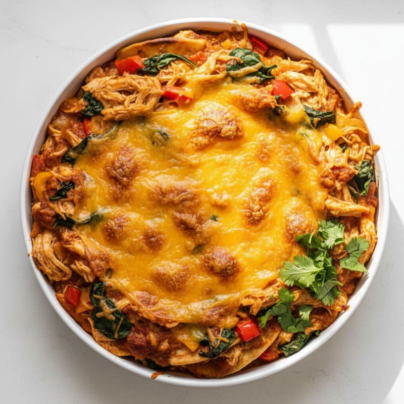 Creamy Chicken Enchilada Bake