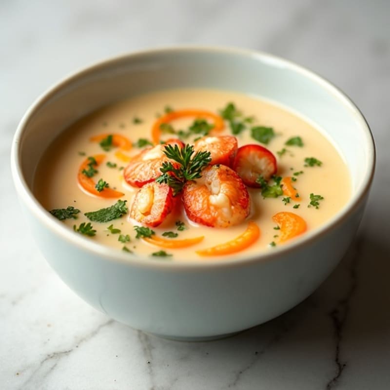 Rich Lobster Bisque with Fresh Herbs