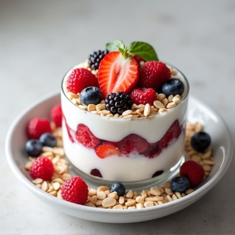 Greek Yogurt Protein Parfait with Berries and Almonds