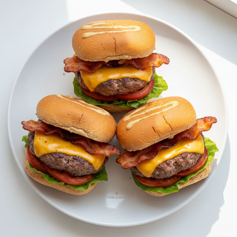 Crispy Double Bacon Cheeseburger Sliders