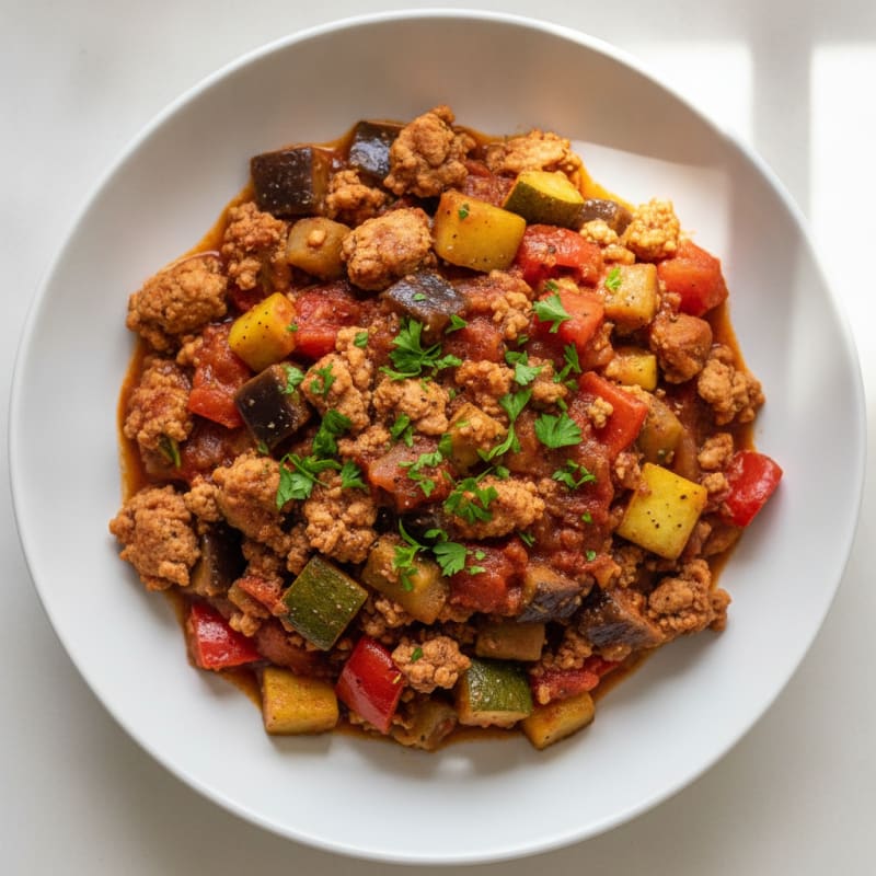 Classic French Ratatouille with Herbs and Lean Turkey