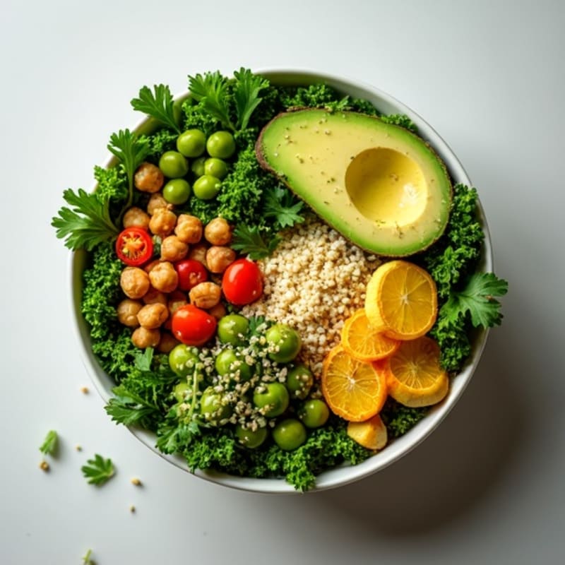 Crunchy Avocado Kale Bowl with Citrus Vinaigrette