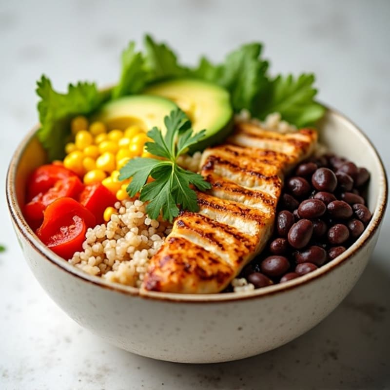 Fresh Black Bean Burrito Bowl with Zesty Lime Dressing