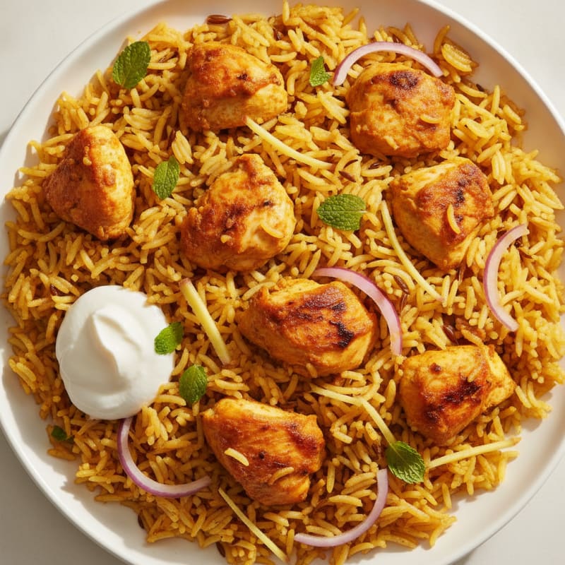 Chicken Biriyani with Saffron Rice