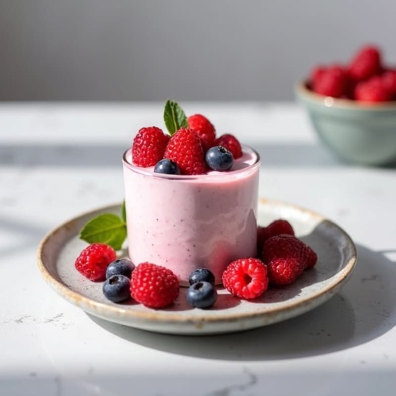 Creamy Greek Yogurt Protein Mousse with Mixed Berries