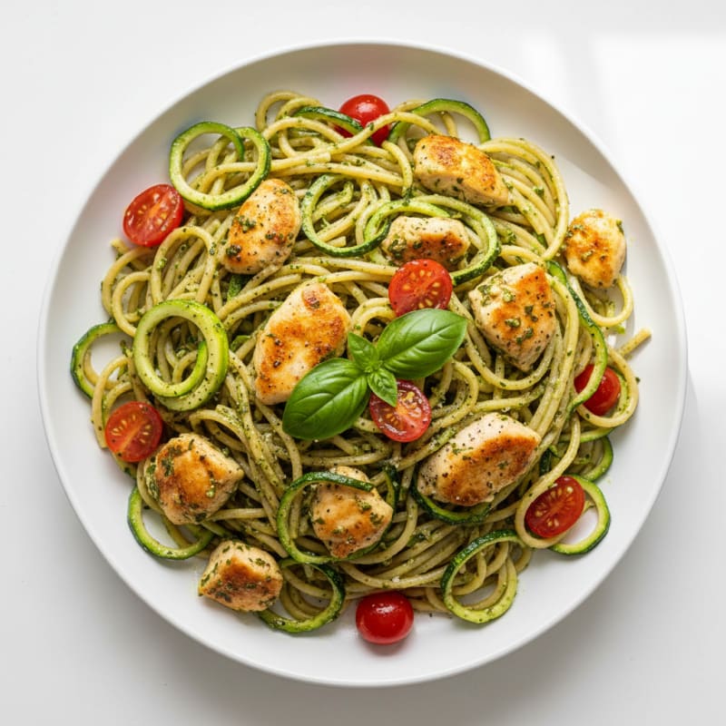 Creamy Pesto Chicken Spaghetti