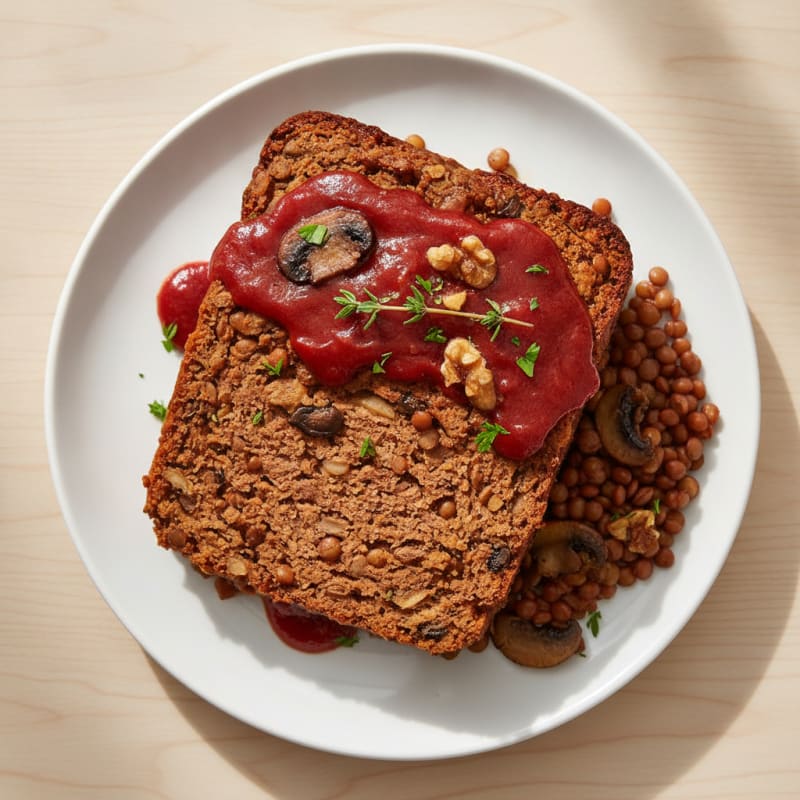 Hearty Mushroom and Lentil Loaf
