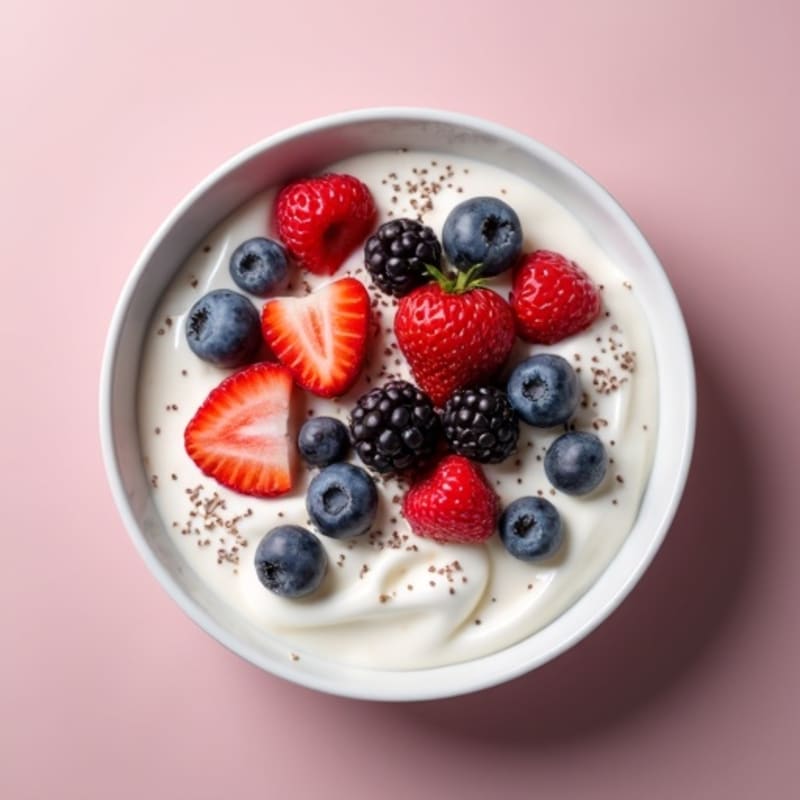 Silky Greek Yogurt Protein Pudding with Mixed Berries