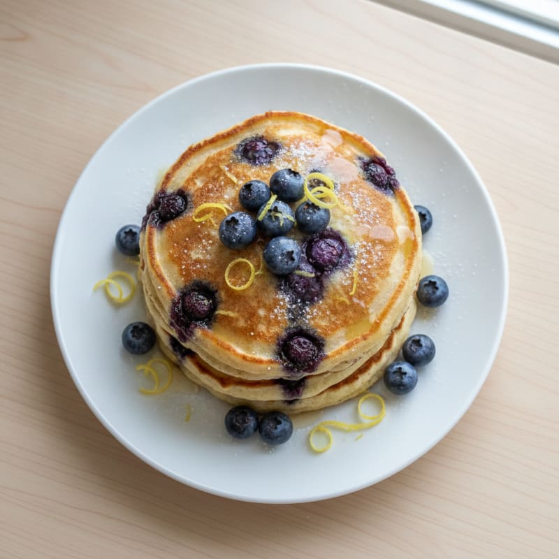Blueberry Ricotta Pancakes with Lemon Zest