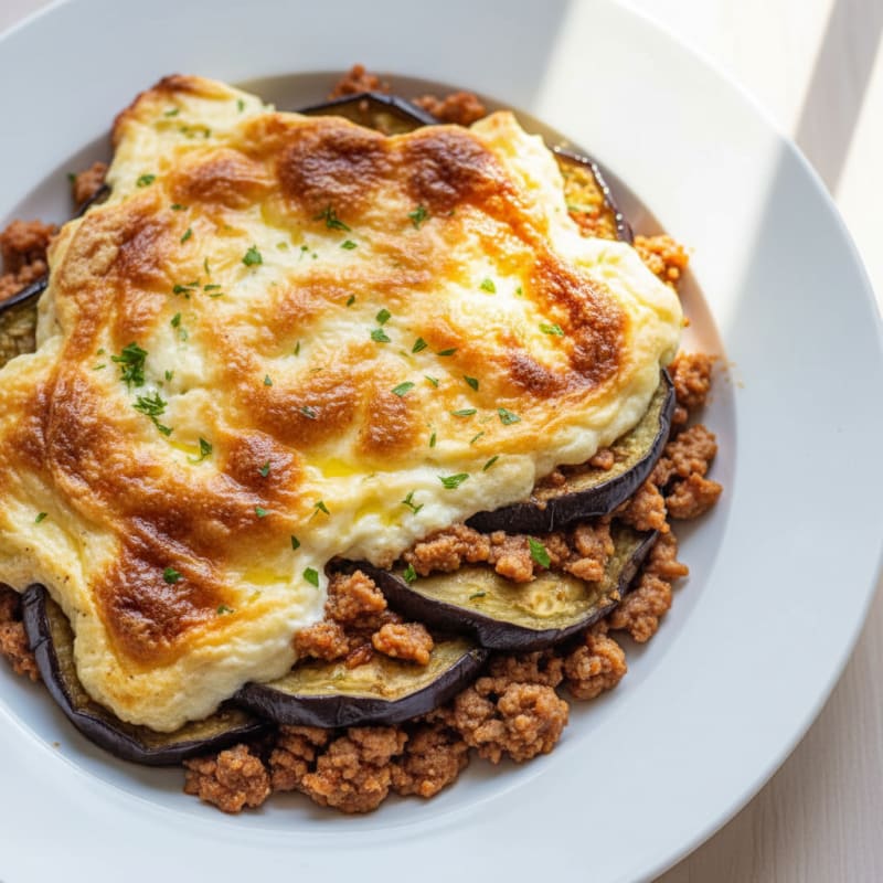 Lamb and Eggplant Moussaka with Bésamel