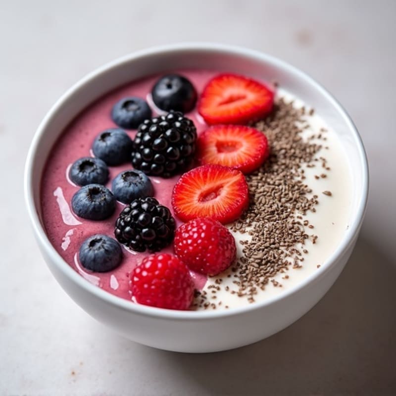 Creamy Mixed Berry Protein Smoothie Bowl