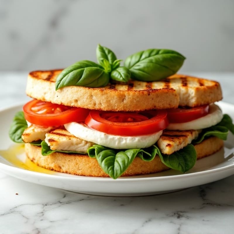 Grilled Chicken, Fresh Mozzarella, Tomato, and Basil Sandwich