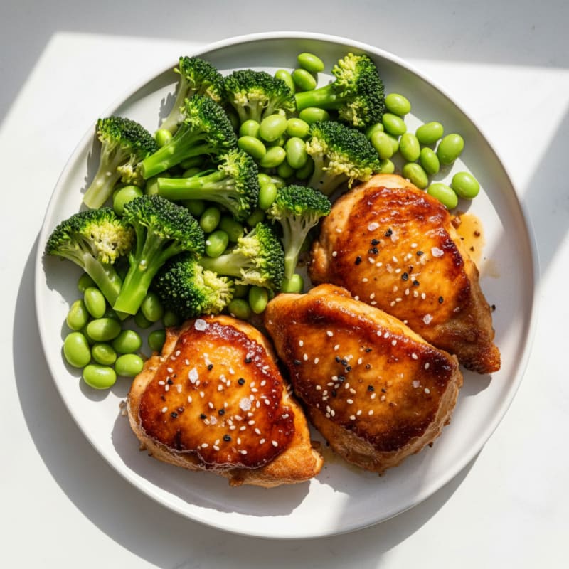 Crispy Teriyaki Glazed Chicken Thighs