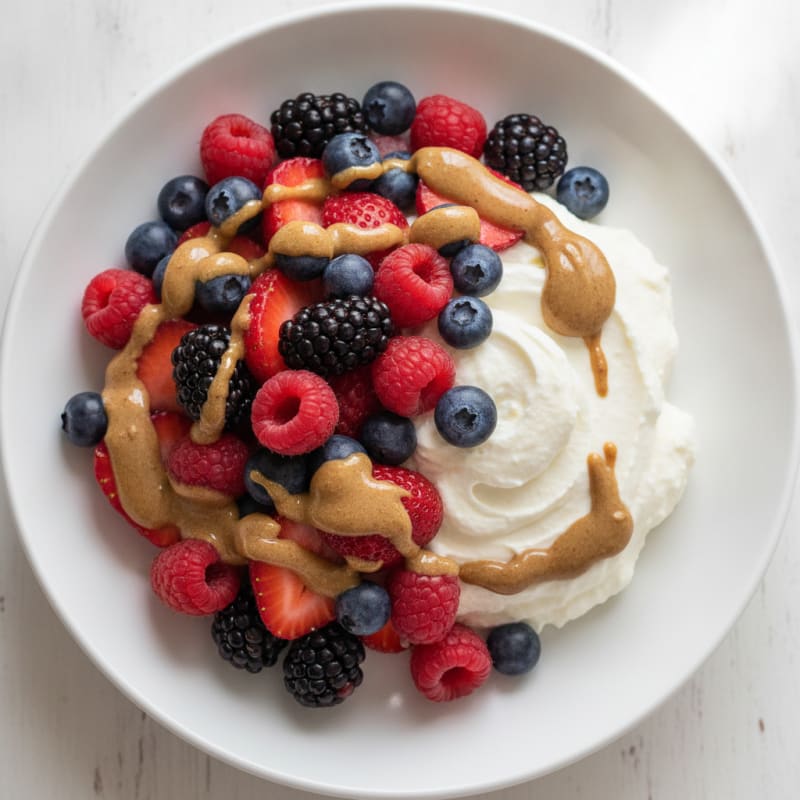 Silky Greek Yogurt Protein Mousse with Mixed Berries