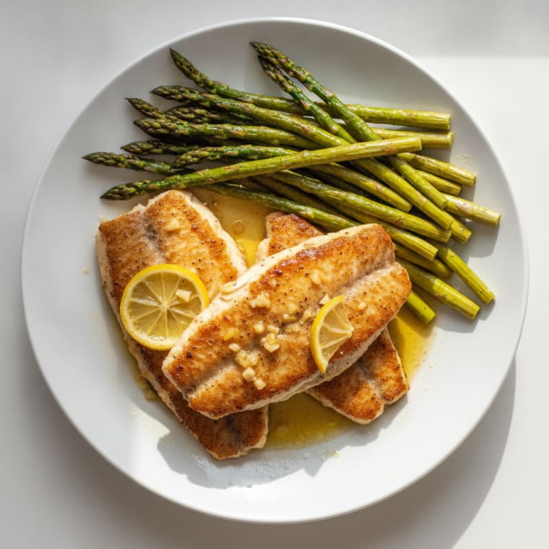 Seared Tilapia with Roasted Asparagus