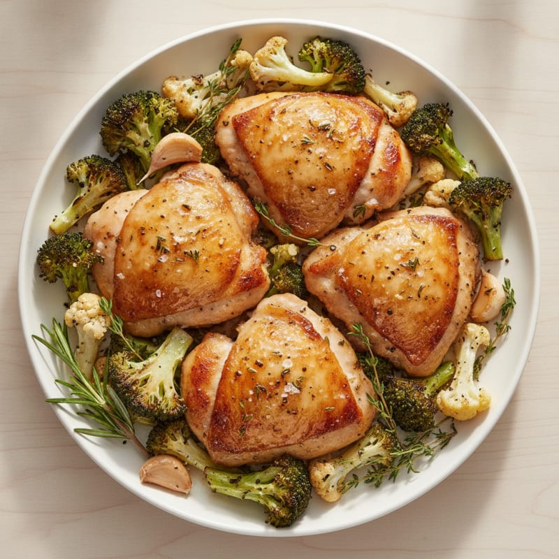 Garlic Herb Roasted Chicken Thighs