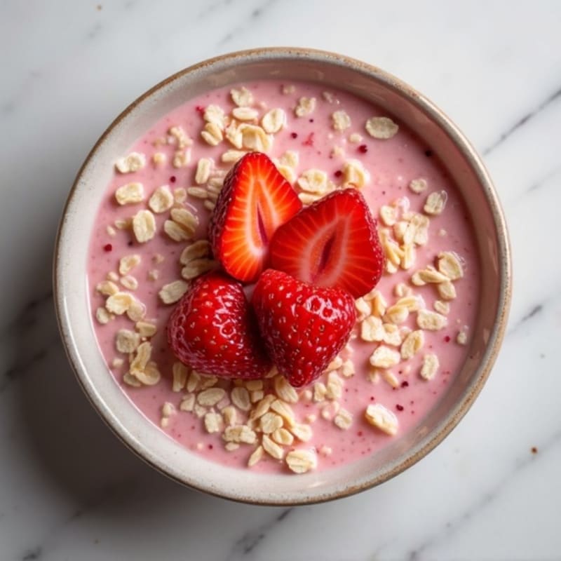 Protein-Packed Strawberry Shortcake Overnight Oats