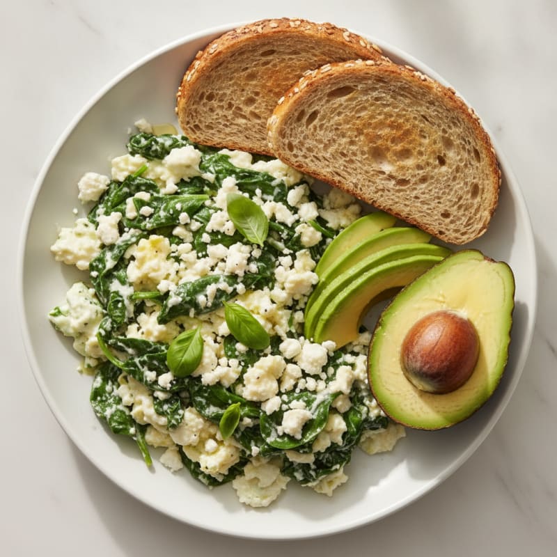 Egg White Scramble with Spinach and Feta