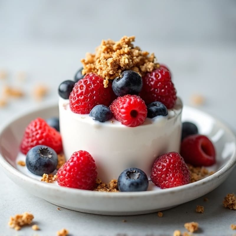 Greek Yogurt Protein Parfait with Mixed Berries
