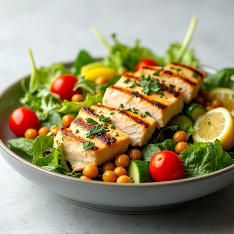 Lemon Herb Grilled Chicken Salad with Fresh Greens