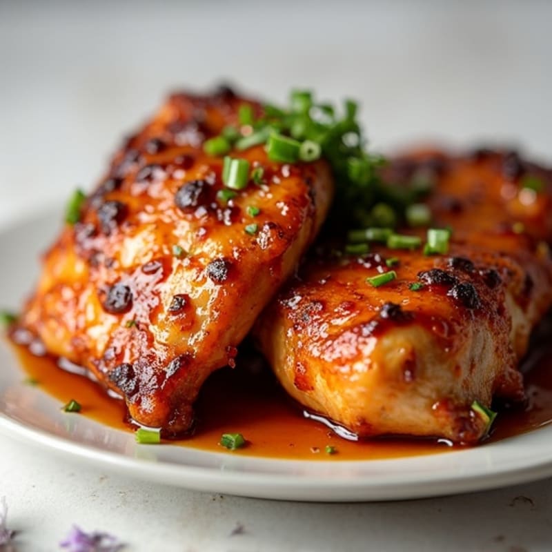 Sticky Honey Garlic Glazed Chicken Thighs