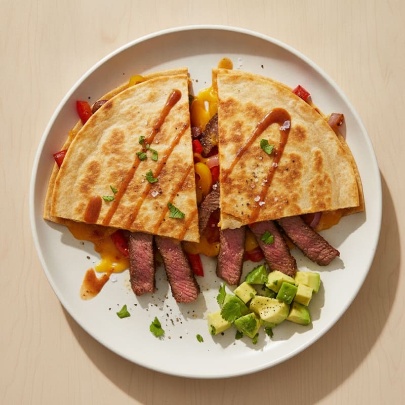 Pan-Seared Steak Quesadillas with Peppers