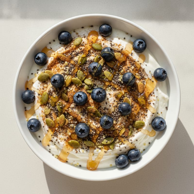 High-Protein Yogurt with Chia and Pumpkin Seeds