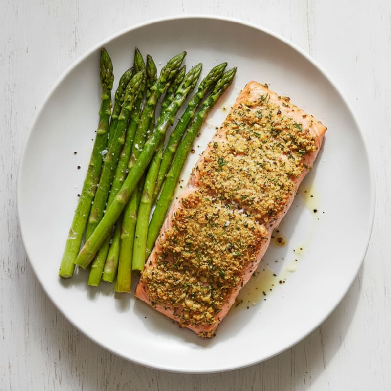 Herb-Crusted Salmon with Roasted Asparagus