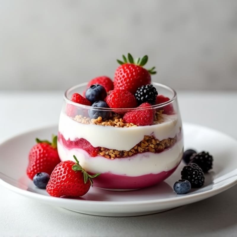 Greek Yogurt Protein Parfait with Mixed Berries