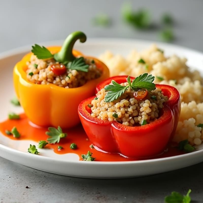 Ground Turkey Quinoa Stuffed Bell Peppers