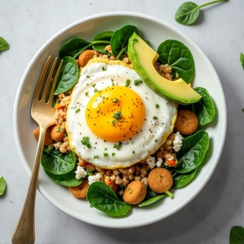 Egg White and Spinach Scramble with Turkey Breast
