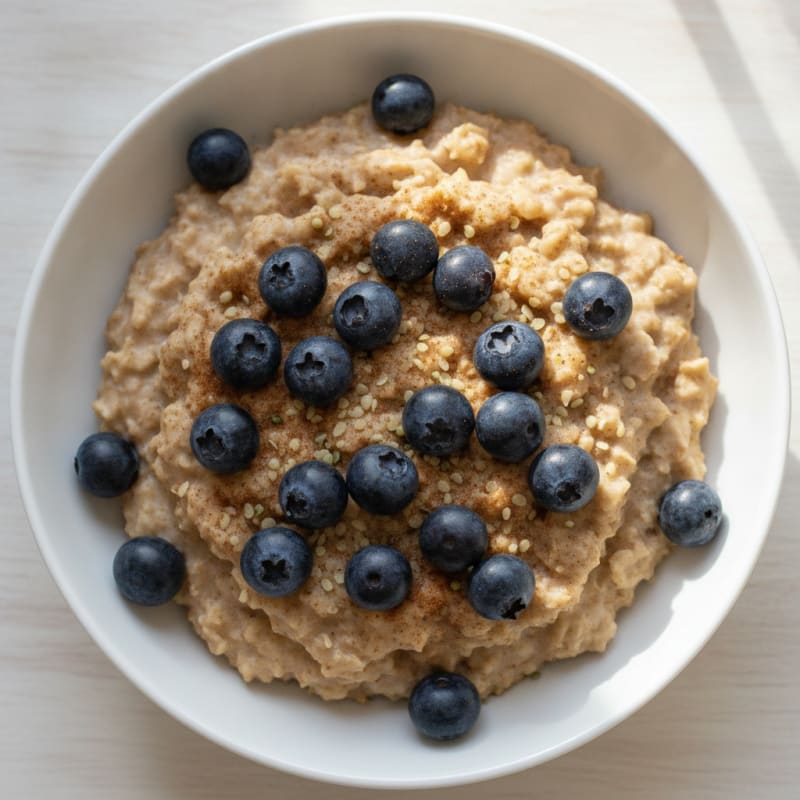 Cinnamon Oatmeal with Fresh Blueberries