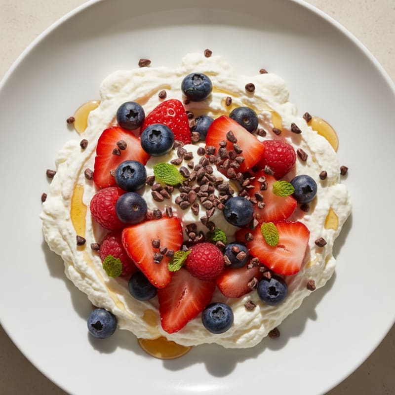 Silky Greek Yogurt Protein Mousse with Fresh Berries
