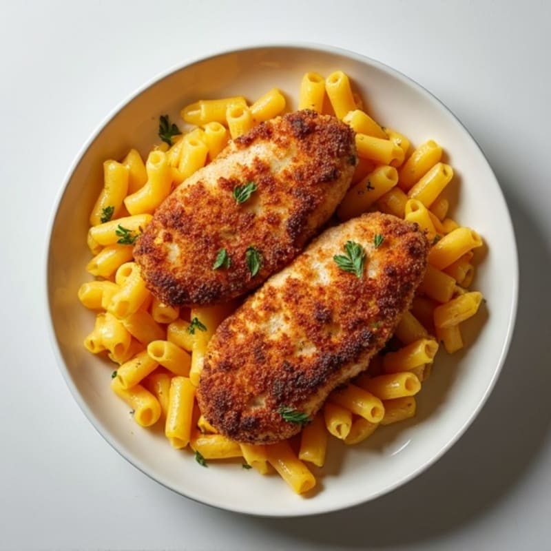 Crispy Herb-Crusted Chicken Thighs with Creamy Butternut Squash Mac