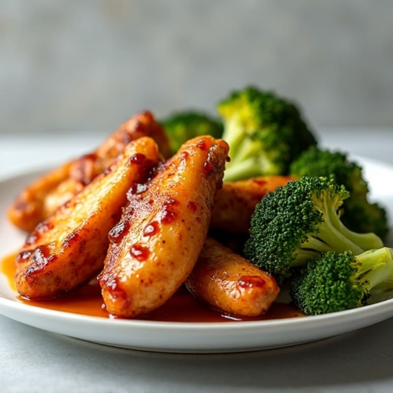 Crispy Honey Garlic Chicken Wings with Roasted Broccoli