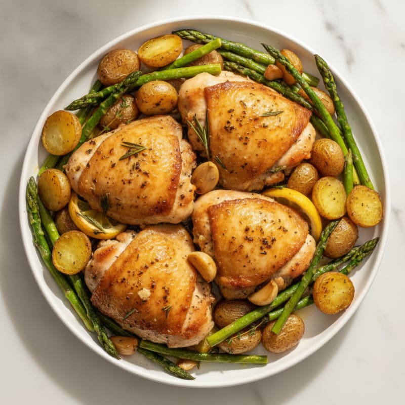 Garlic Herb Roasted Chicken Thighs