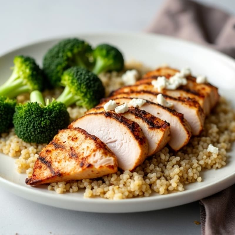 Grilled Turkey Breast with Quinoa and Roasted Broccoli