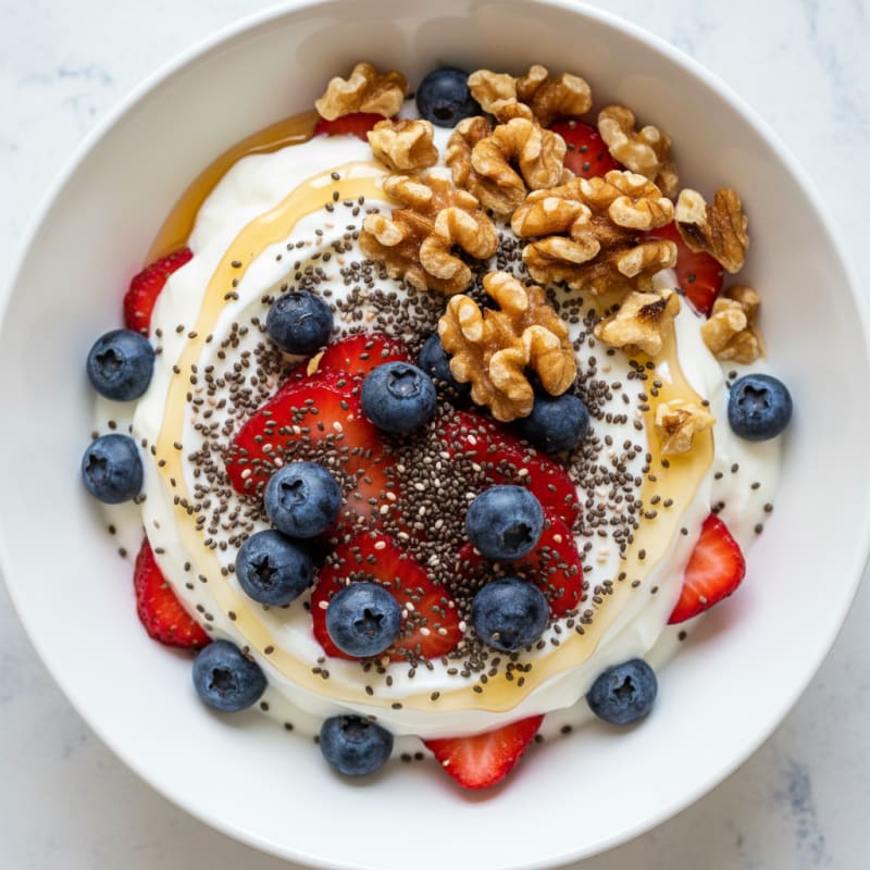 Greek Yogurt Parfait with Chia and Fresh Berries