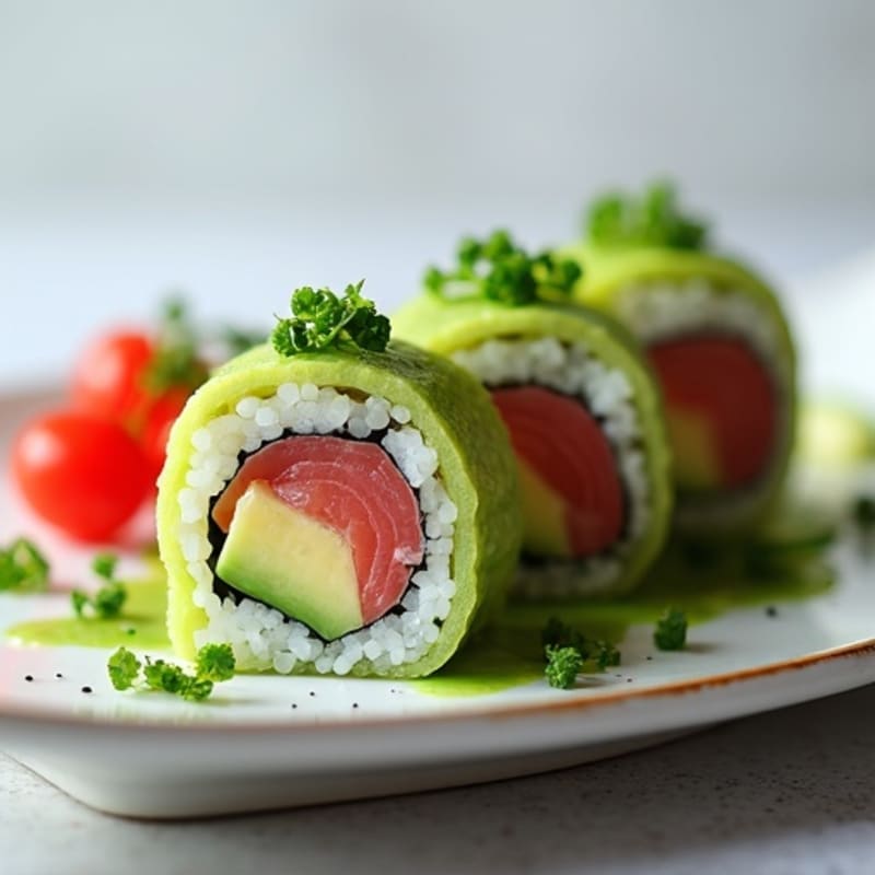 Fresh Tuna Avocado Roll with Crispy Cucumber