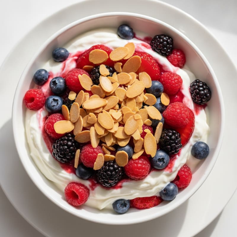 Vanilla Greek Yogurt Protein Parfait with Berries