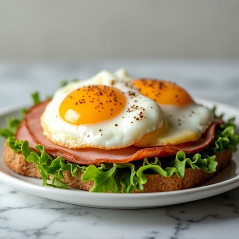 Lean Ham and Swiss Open-Face Melt with Fresh Greens